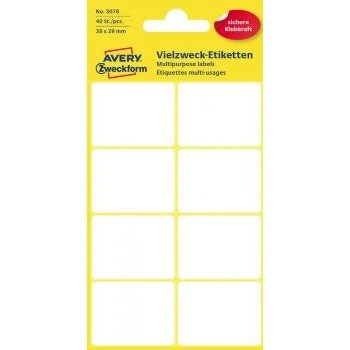 Avery Zweckform 3078 Vielzweck-Etiketten 38 x 29 mm, weiß, 40 Stück