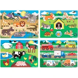 Melissa & Doug Knopfpuzzle Fahrzeuge aus Holz (8 Teile)