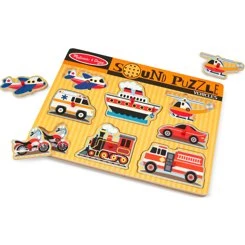 Melissa & Doug Puzzle mit Knöpfen - Fahrzeuge mit Geräusch