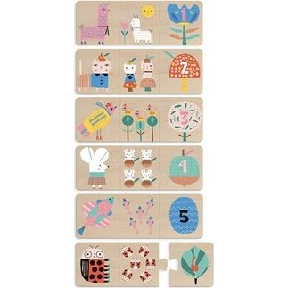 Vilac Holzpuzzle Mama und Baby, 6 Puzzles aus 3 Teilen