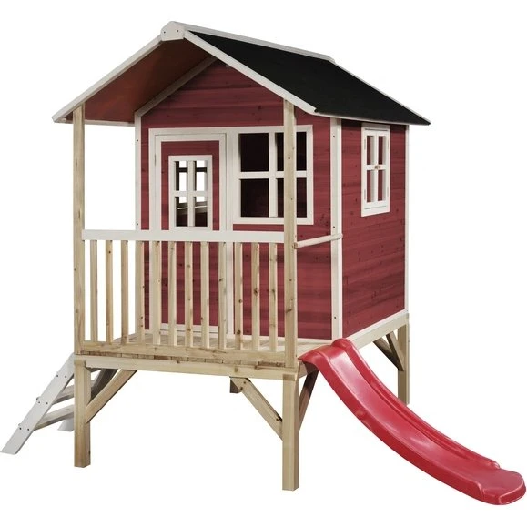 EXIT Loft 300 Holzspielhaus Rotbraun 269x190 cm