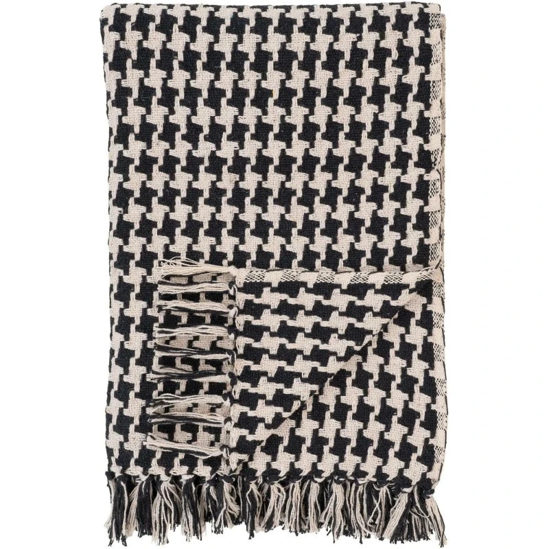 House Nordic Kariert, Schwarz/Beige, 130x180 cm