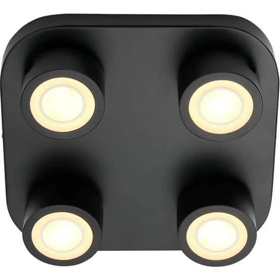Nordlux Clyde 4-Spot LED Deckenlampe Dimmbar Schwarz 14W