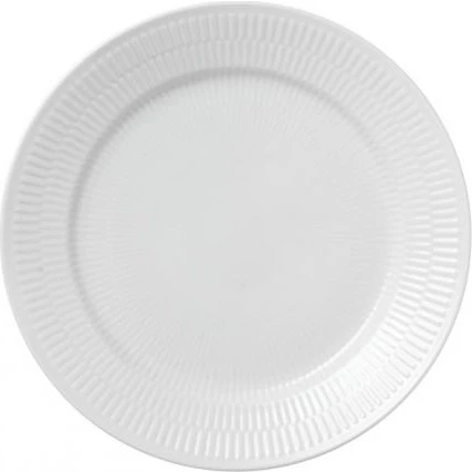 Royal Copenhagen Weiß Gerippt Speiseteller 27 cm