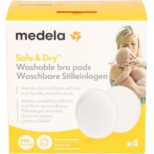 Medela Safe & Dry Waschbare Stilleinlagen (4 Stück)