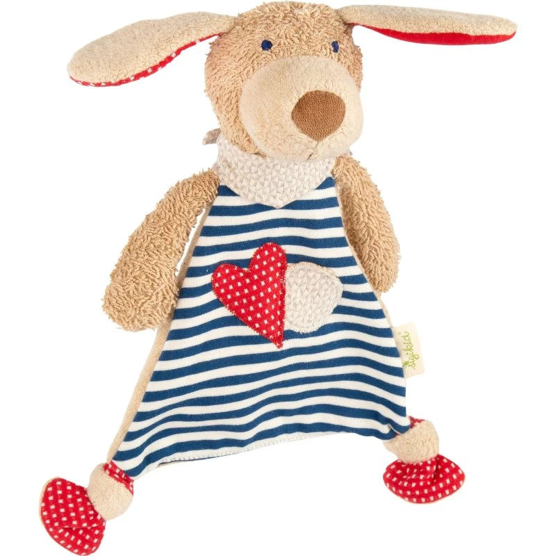 Sigikid Schnuffeltuch Hund Natural Stripes Grün, 27 cm