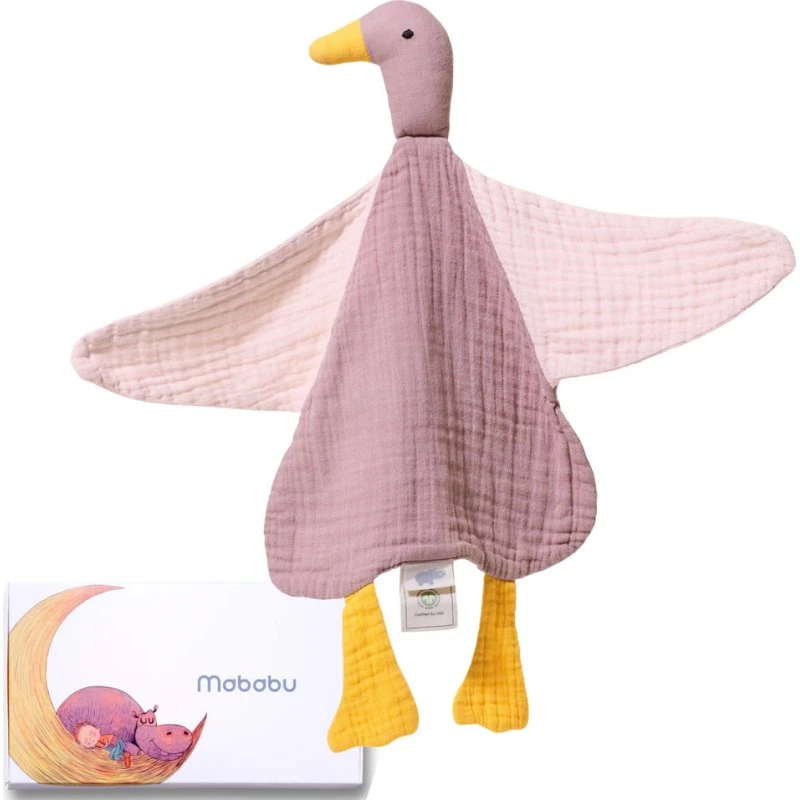 Mababu Schmusetuch Baby Musselin Ente Dusty Rose