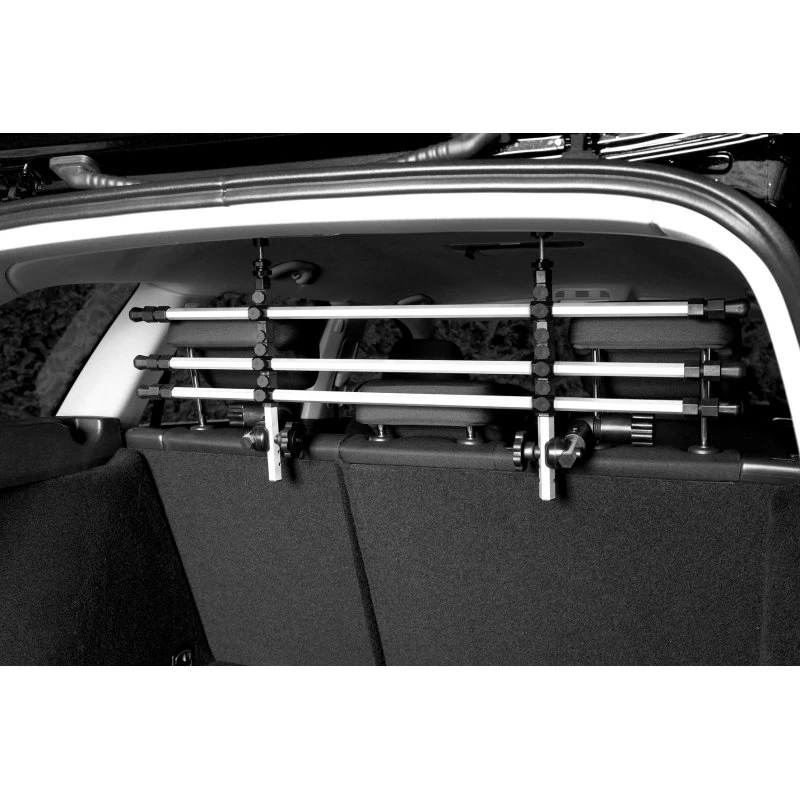 Trixie Auto-Gitter mit Kopfstützenfixierung, silber/schwarz, B96-163/H34-48 cm