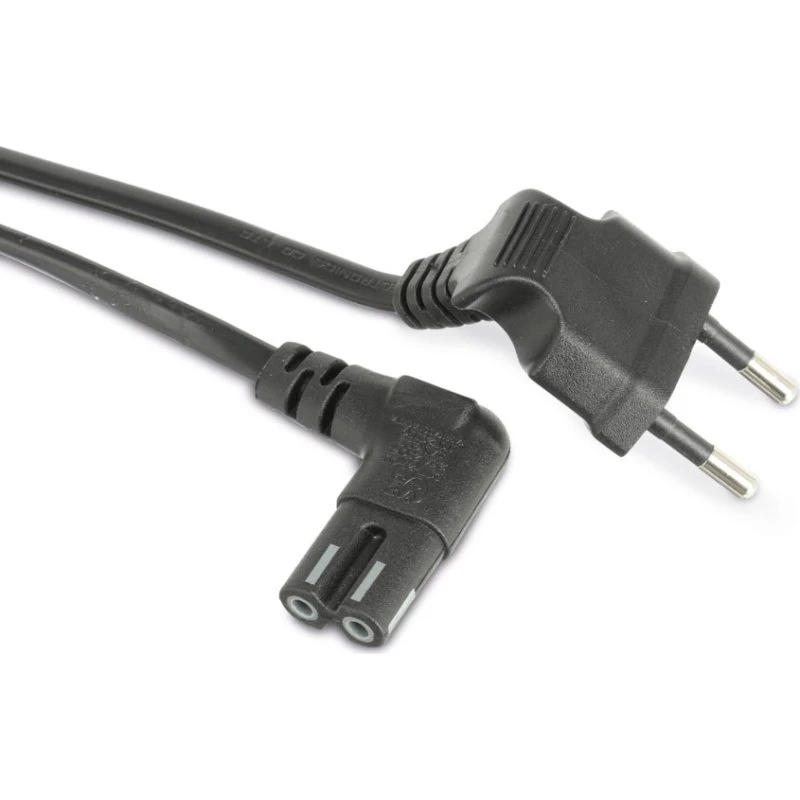 Goobay 97346 Netzkabel 1 m schwarz 90° Eurostecker CEE7/16 > C7