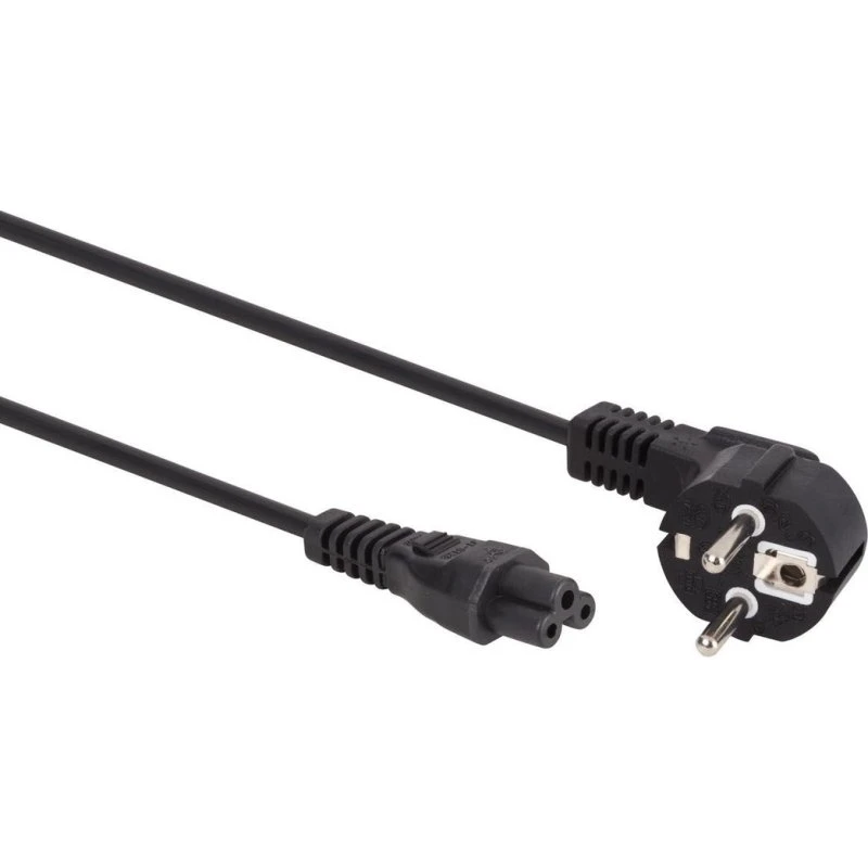 Perel Netzkabel H05VV-F 3G0.75, 1,8 m, schwarz, CEE 7/7 90° + C5