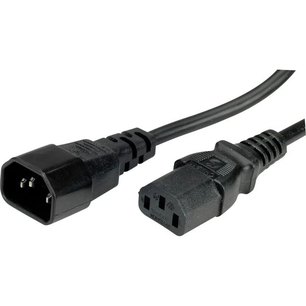 VALUE C14-C13 Stromkabel schwarz 0,5 m