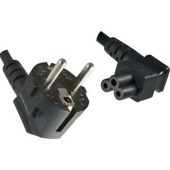 DINIC C5 90°-Stecker Netzkabel schwarz 1,8m