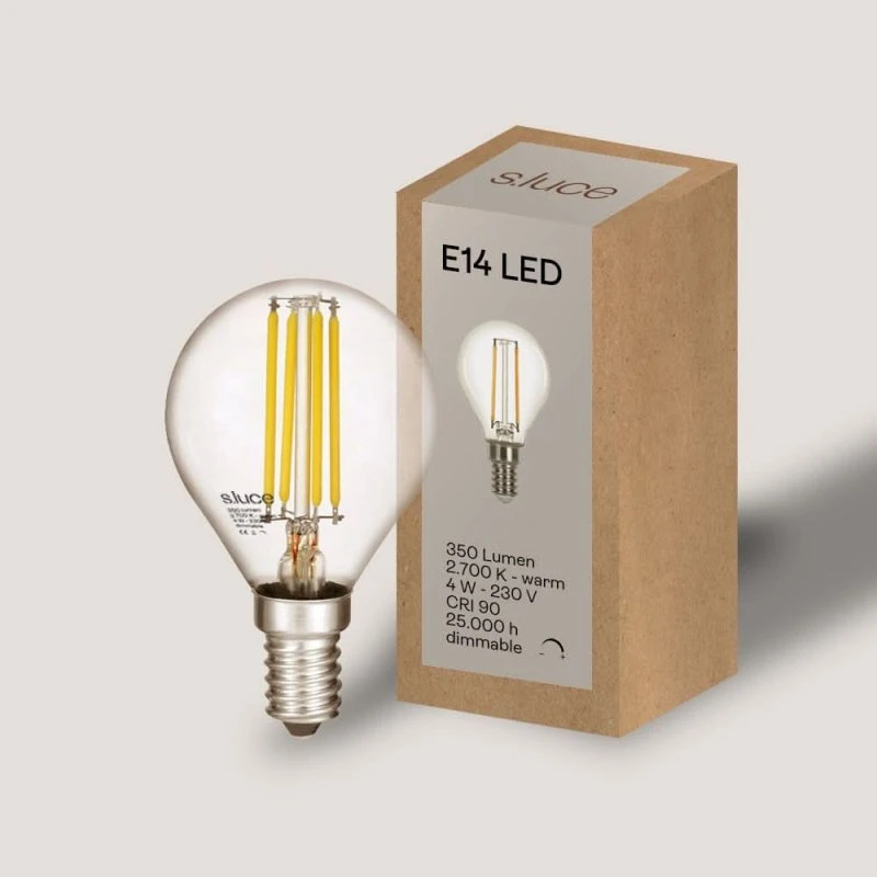 s.luce E14 LED 4W 2700K 350lm Dimmbar CRI 90
