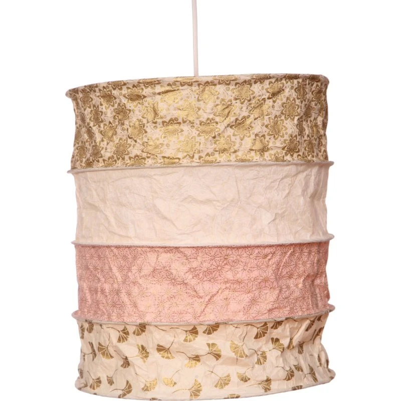 Lagos Lampenschirm, 28 cm, pastellrosa mit goldenen Details