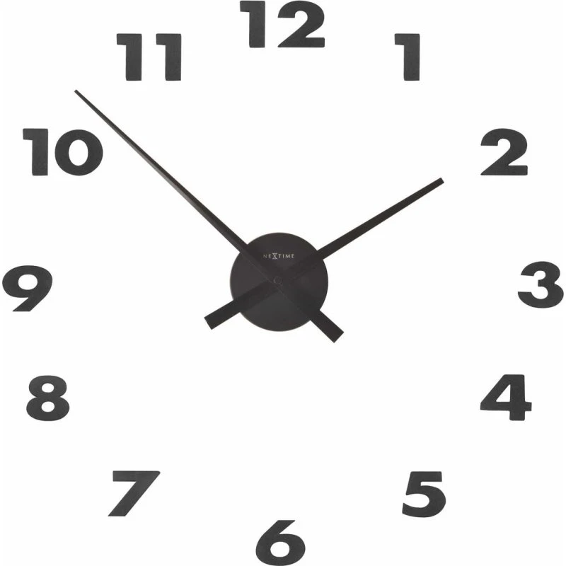 NeXtime Small Hands Wanduhr 48 x 3 cm Aluminium Schwarz