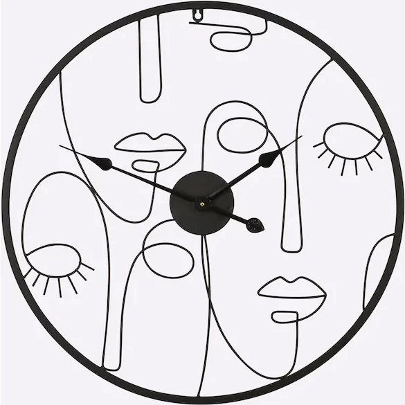 Metall-Wanduhr schwarz, ohne Batterie