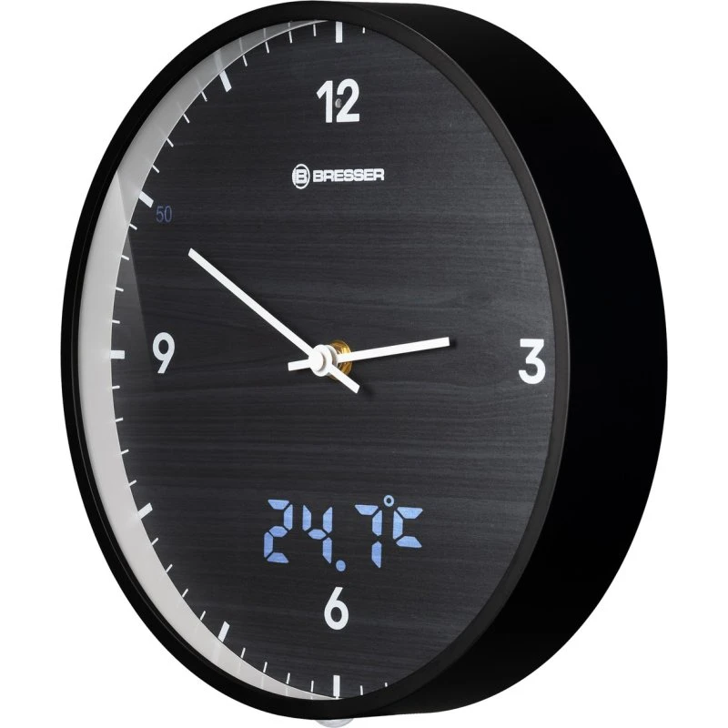 BRESSER MyTime LEDsec Wanduhr 24 cm schwarz