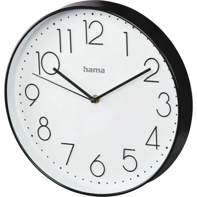 Hama Wanduhr Elegance Ø 30 cm schwarz/weiß geräuscharm