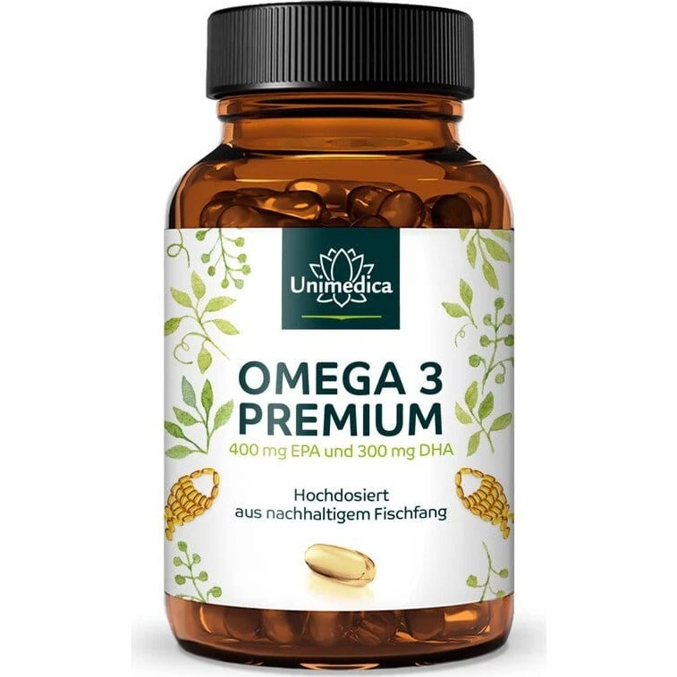 Unimedica Omega 3 Premium 400mg EPA 300mg DHA 120 Kapseln