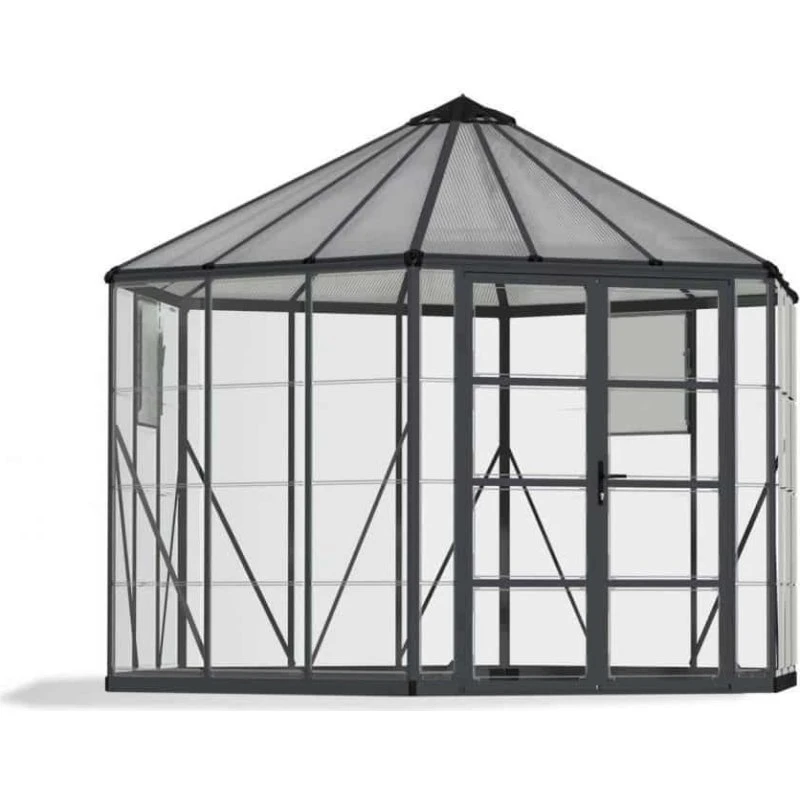 Palram Canopia Oasis 6-eckiges Gewächshaus 363 cm grau