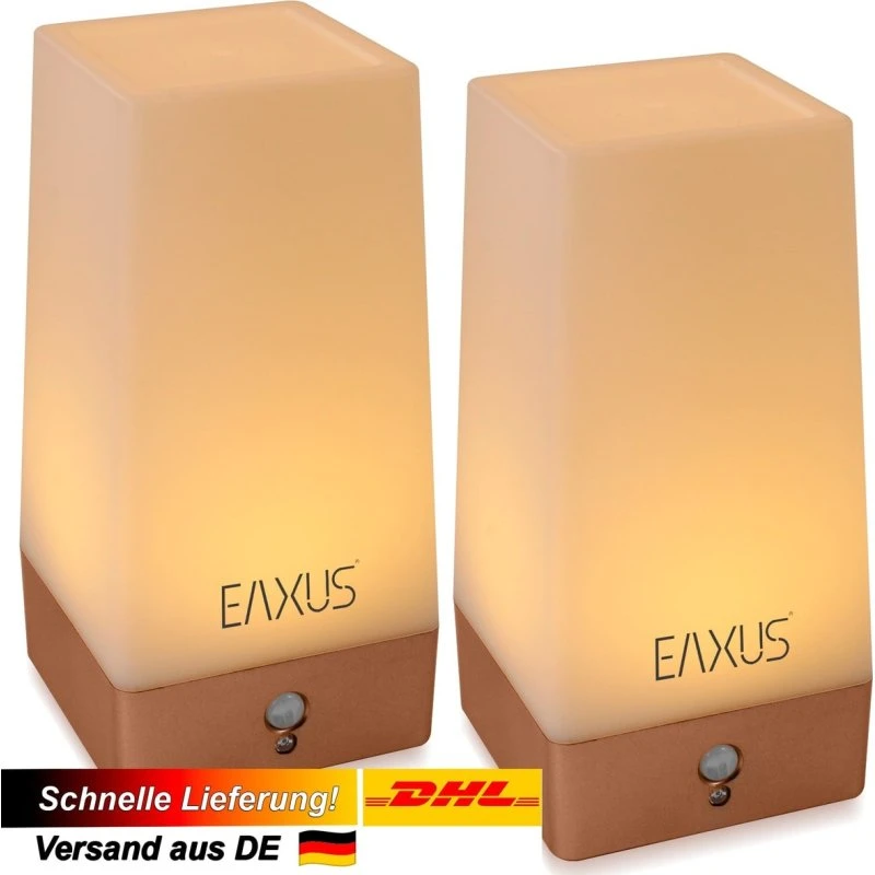 Eaxus 2er Set Kupfer LED Nachtlicht mit PIR-Sensor