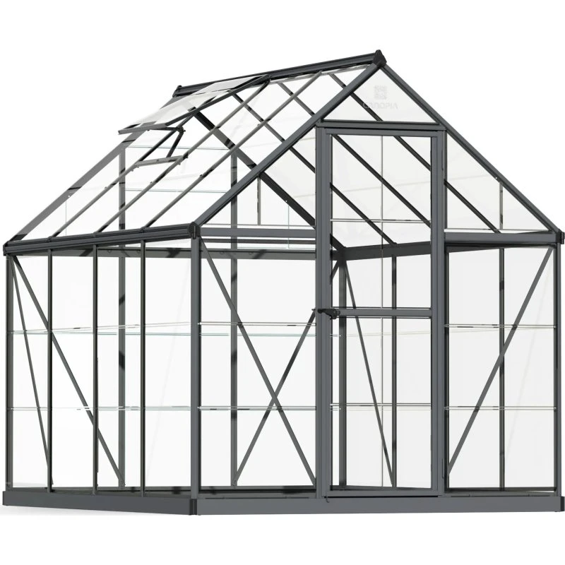 Palram Canopia Harmony Aluminium-Gewächshaus 247x185x208 cm Grau