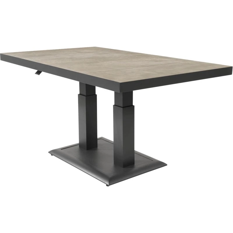 MURCIA NEGRO Höhenverstellbarer Gartentisch 140 x 85 cm