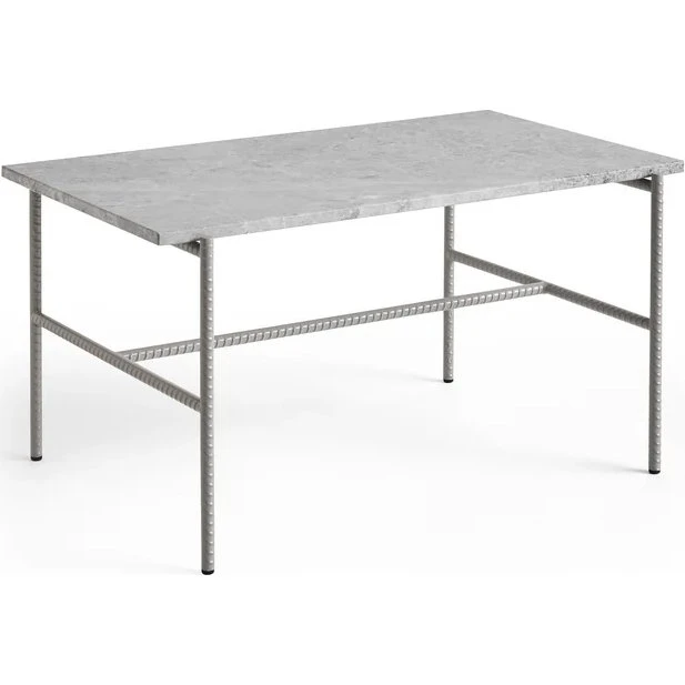 HAY Rebar Beistelltisch rechteckig, Marmor grau/fossilgrau