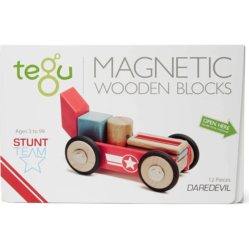 Tegu Magnetische Holzblöcke Dardevil (12 Stück)