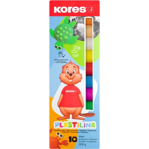 Kores Kinderknete PLASTILINA 10 Farben 20g