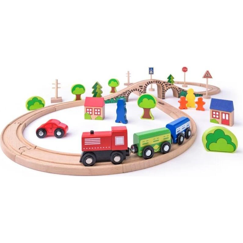 Olymptoy Woody Eisenbahn-Acht mit Zug, 40 Teile