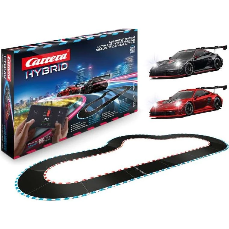 Carrera Hybrid Devil Drivers - 6,09 m Rennbahn mit Porsche 911 GT3 R rot & schwarz