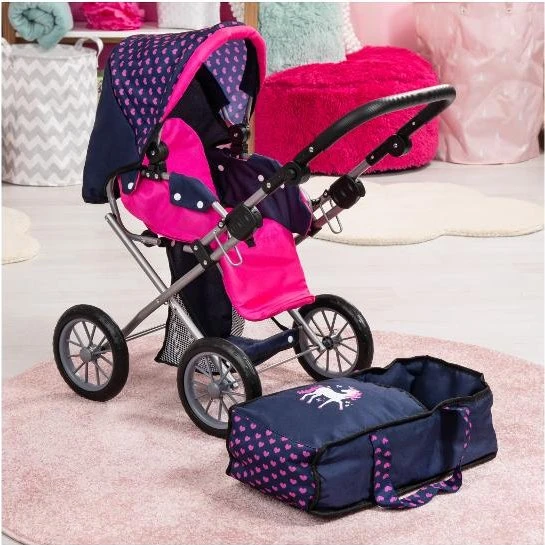 Bayer Design City Star Puppenwagen Einhorn blau/rosa