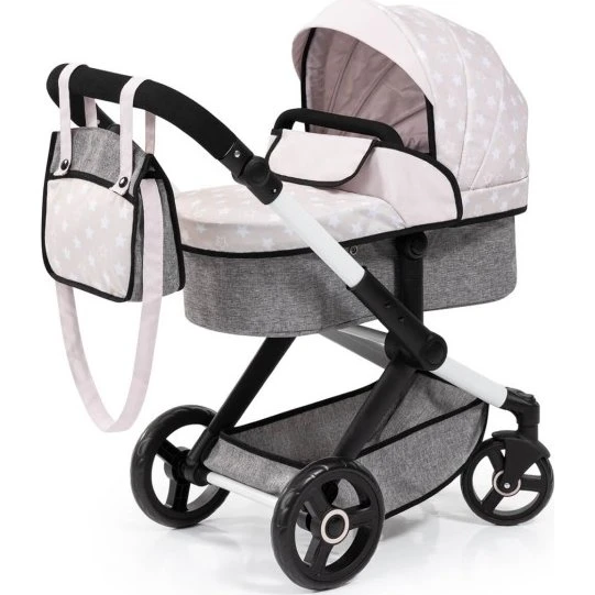 Bayer Kombi-Puppenwagen Xeo grau/beige Sterne