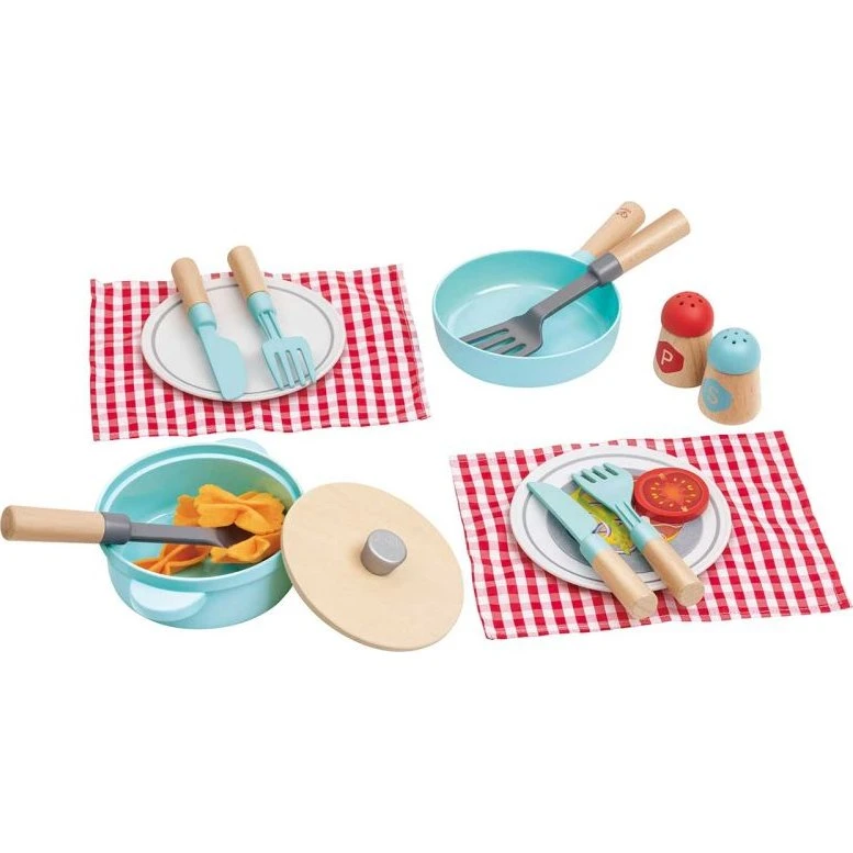 HAPE 3208 Koch- & Servierset aus Holz, 21-teilig, ab 3 Jahre