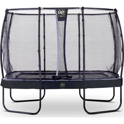EXIT Elegant Premium Trampolin 214x366cm schwarz mit Deluxe Sicherheitsnetz