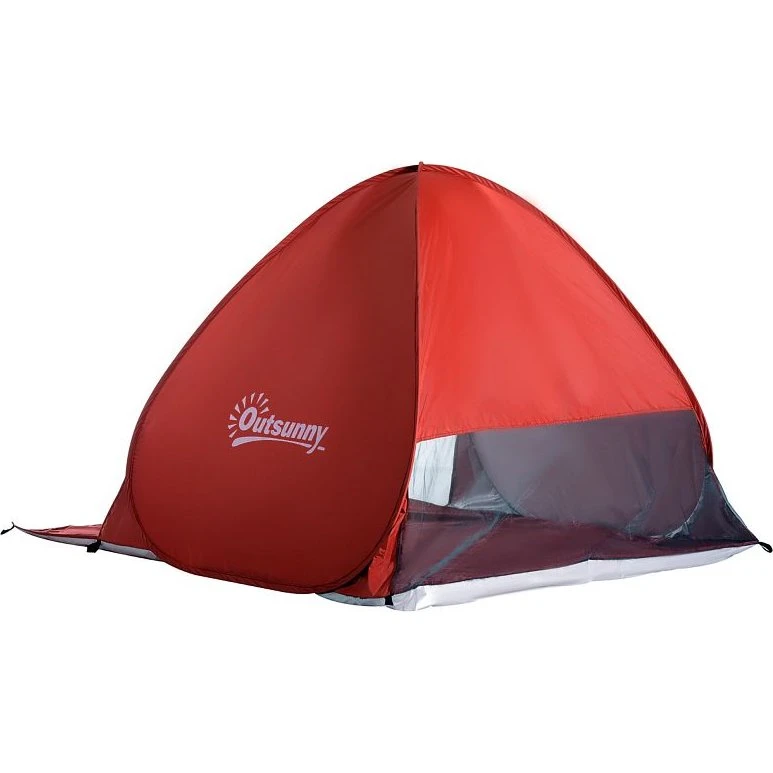 Outsunny Pop-up-Zelt 200x150x119 cm, Rot, für 2-3 Personen