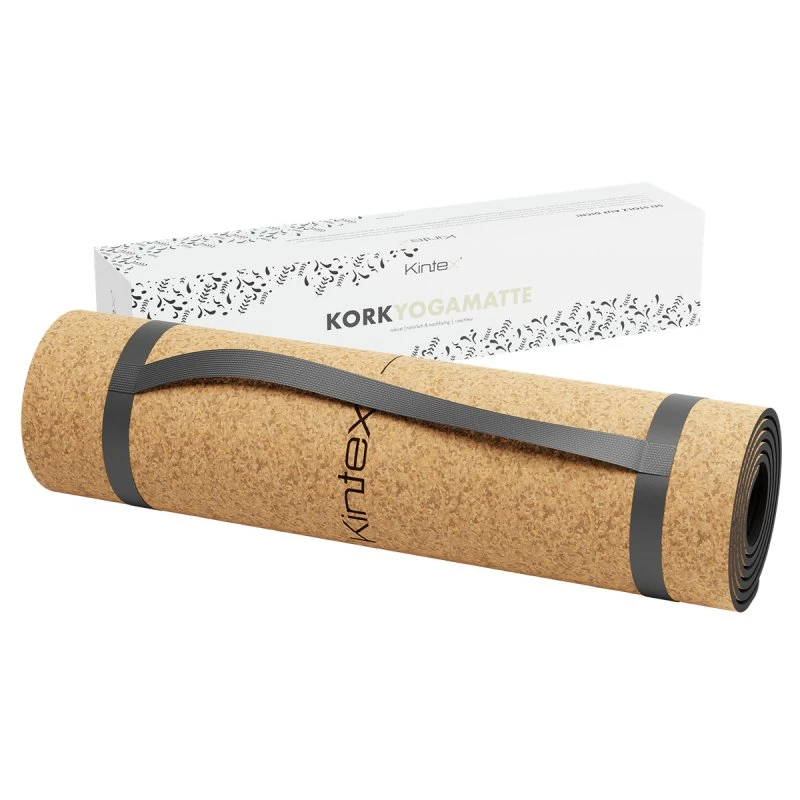Kintex Kork Yogamatte 6 mm mit Tragegurt