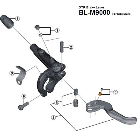 Shimano XTR BL-M9000 Hebelachse Nr. 2