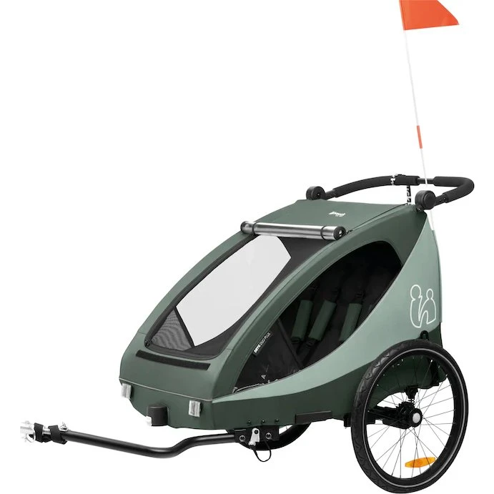 Hauck Dryk Duo Plus 2in1 Fahrradanhänger, dark green