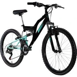 Galano FS240 24 Zoll Mountainbike 21 Gänge schwarz/grün