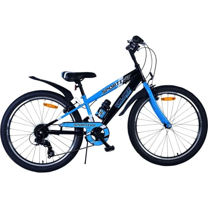 Volare Sportivo 24 Zoll Kinderfahrrad, 7-Gang, schwarz-blau