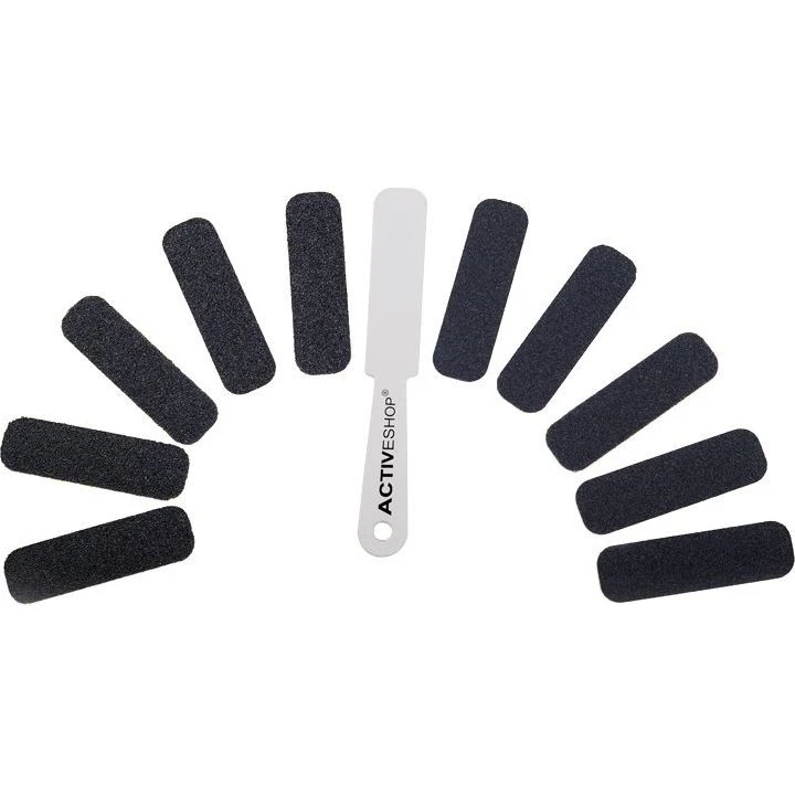 Ellashaar Metall-Hornhautfeile mit Ersatz-Sandpapier (80/120)