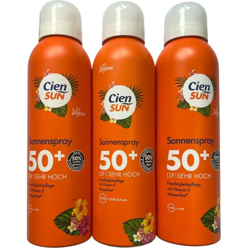 Cien SUN Sonnenspray LSF 50+ 3x150ml mit Vitamin E