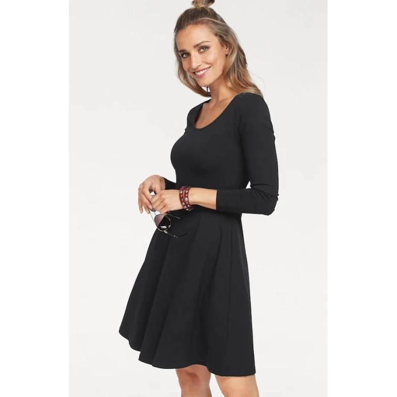 Aniston Casual Jerseykleid Blumendruck/Schwarz