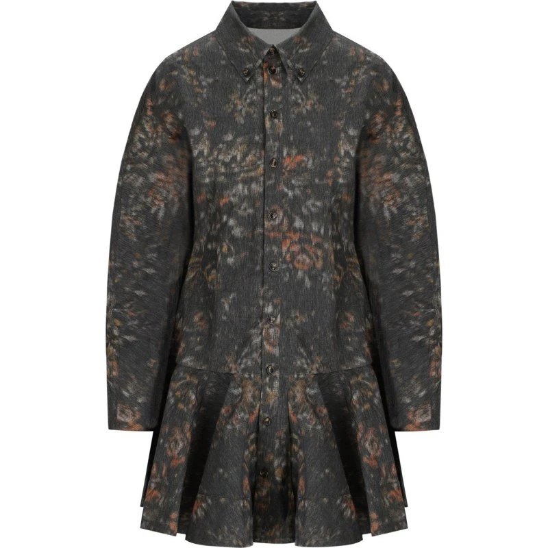 GANNI Phantom Floral Dress Stretch-Baumwolle