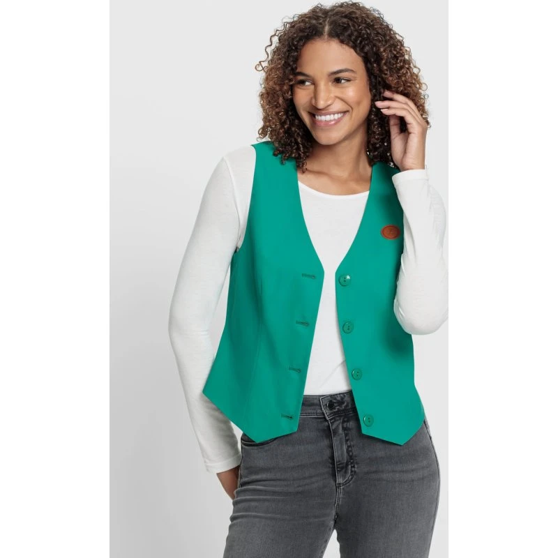 Smaragd Weste mit Bindeband Rücken