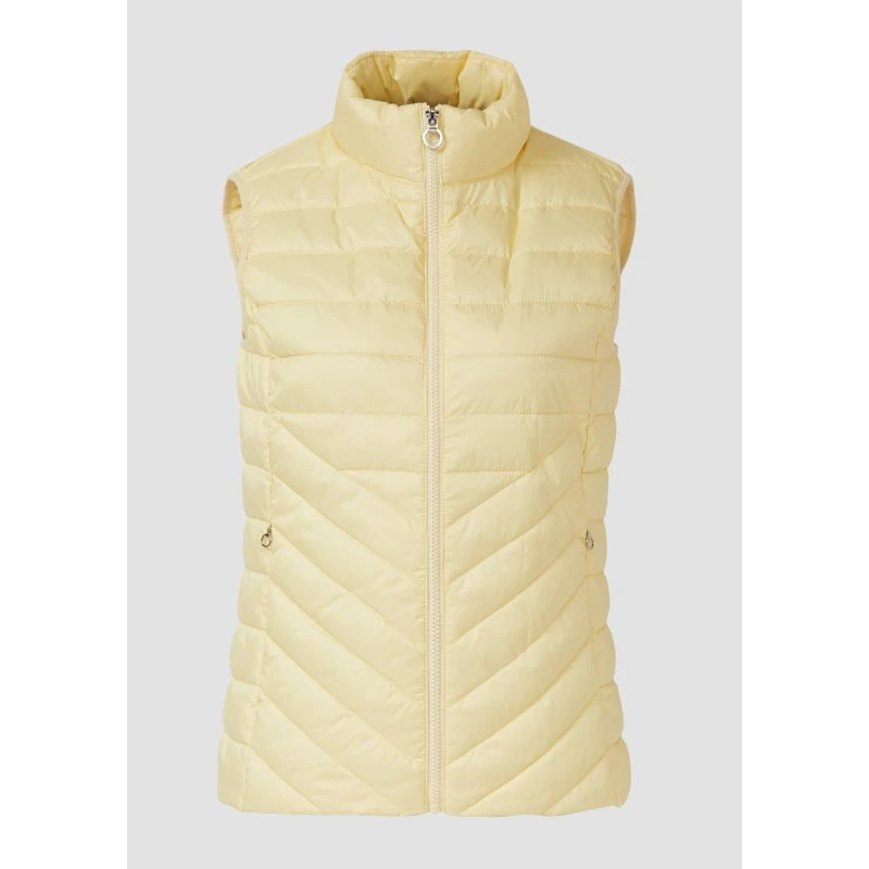 s.Oliver Damen Steppweste Gelb, Slim Fit