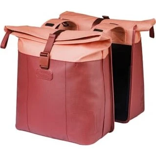 Basil Vive Doppel-Fahrradtasche 28-35L bordeaux/rosa