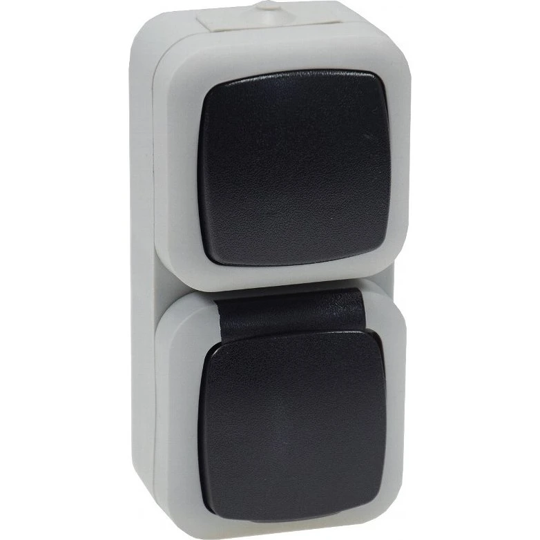 ChiliTec Feuchtraum-Kombi-Steckdose + Schalter IP44 grau 22413